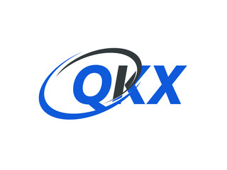 QKX letter creative modern elegant swoosh logo design