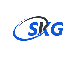 SKG letter creative modern elegant swoosh logo design