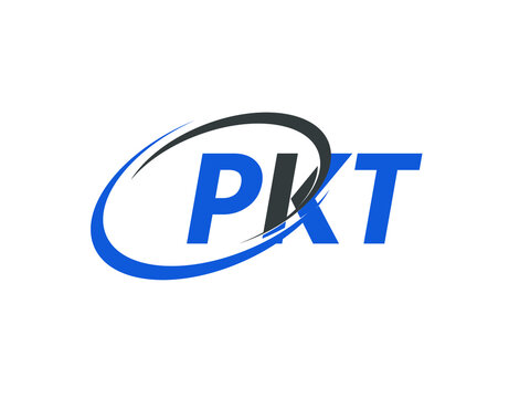PKT letter creative modern elegant swoosh logo design