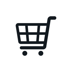 Shopping cart icon on White background.