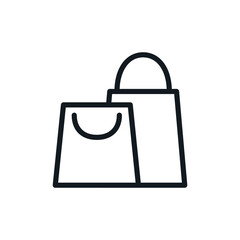 Shopping bag outline icon on White background.