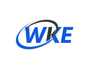 WKE letter creative modern elegant swoosh logo design