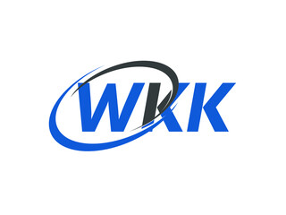 WKK letter creative modern elegant swoosh logo design