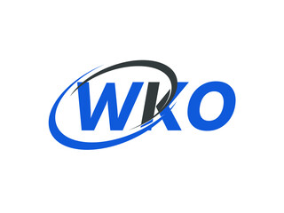 WKO letter creative modern elegant swoosh logo design