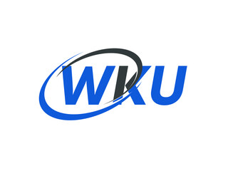 WKU letter creative modern elegant swoosh logo design
