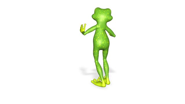 Frog Happy Dancing 3d Character Looped White Background