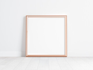 gold frame mockup, square gold frame, poster frame, mockup for art, minimalist gold frame, 3d render