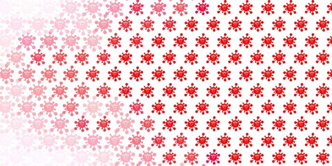 Light Red vector pattern with coronavirus elements.