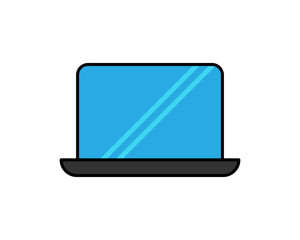 Laptop icon vector illustration. Linear symbol with thin outline. The thickness is edited. Minimalist style.