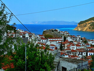 Fototapeta na wymiar Greece- outlook of the town Skopelos