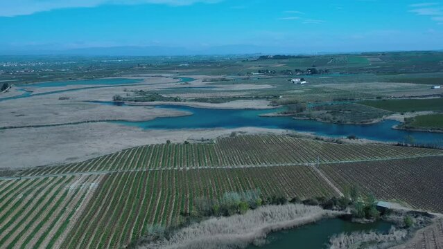 Embalse de Utxesa-Segri&aacute; Torres de Segre en la provincia de L&eacute;rida Spain