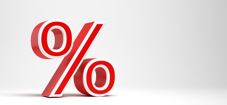 sale percent symbol in front of background - 3D Illustration