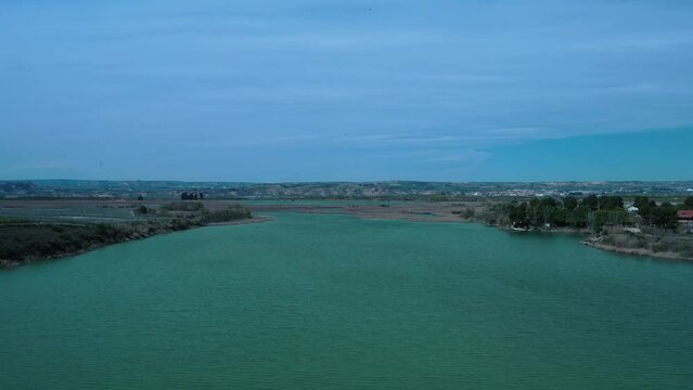 Embalse de Utxesa-Segri&aacute; Torres de Segre en la provincia de L&eacute;rida Spain