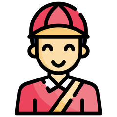 DELIVERY MAN filled outline icon,linear,outline,graphic,illustration