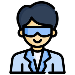 SCIENTIST filled outline icon,linear,outline,graphic,illustration