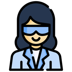SCIENTIST filled outline icon,linear,outline,graphic,illustration
