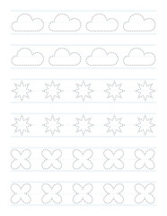 Tracing shapes worksheet for kids