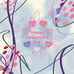 Valentine's Day card or paper bag print design