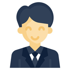 BUSINESSMAN flat icon,linear,outline,graphic,illustration