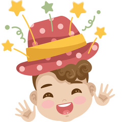 boy head wint party hat