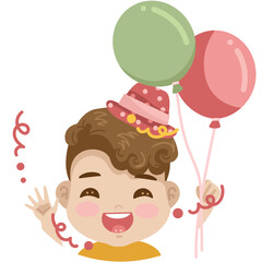 boy with balloons