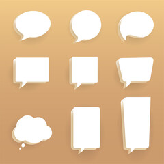 Nine bubble speech icon with 3d style. Collection of bubble speech background. Bubble speech vector illustration