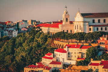 panorama of the old town of Lisbon, Portugal