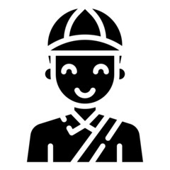 DELIVERY MAN glyph icon,linear,outline,graphic,illustration