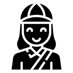 DELIVERY WOMAN glyph icon,linear,outline,graphic,illustration