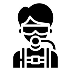 DIVER glyph icon,linear,outline,graphic,illustration