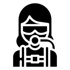 DIVER glyph icon,linear,outline,graphic,illustration