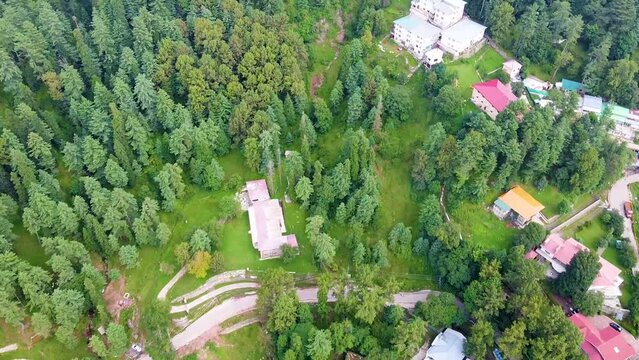 Arial shot of hill station in Murree Pakistan 
