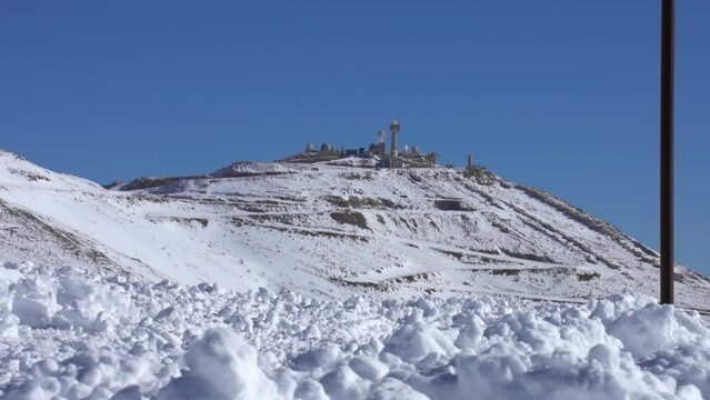 Lots of snow on top of Mount Hermon in Israel

