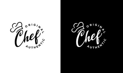 kitchen chef logo badge design