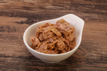 Canned tuna fillet for salad
