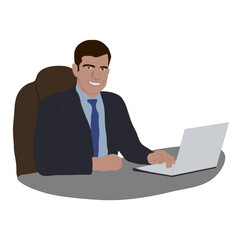 businessman working on laptop