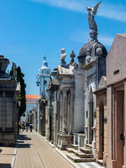 Tombs in Recoleta Cemetery (Cementerio de la Recoleta) in Buenos Aires. Argentina in South America.