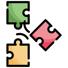 PUZZLE PIECE filled outline icon,linear,outline,graphic,illustration