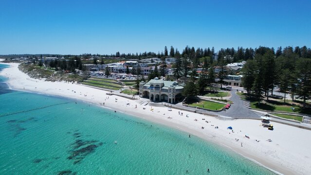Aerial photo of Cottesloe Beach in Perth, Australia