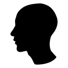 Head Silhouette Coin Flat Icon Isolated On White Background