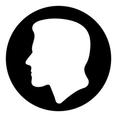 Head Silhouette Coin Flat Icon Isolated On White Background