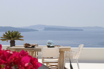 table and chairs on the beach
