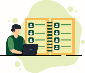A Man Manage User list concept