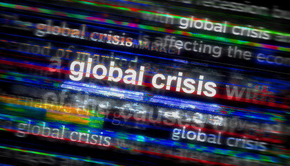 Headline titles media with global crisis economy crash 3d illustration