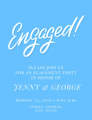 Naklejka na ściany i meble Engagement party vector invitation template.