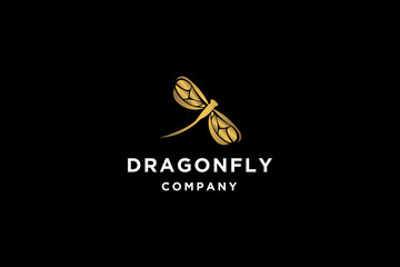 Dragonfly animal logo design vector illustration.