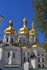 Fototapeta na wymiar Kiev-Pechersk Lavra in Ukraine in the spring. The monastery. Orthodox architecture of churches in Kiev in Ukraine. Kiev. Ukraine.