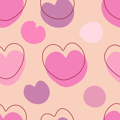 seamless pattern in love style. Hearts. Valentine's Day. Print on clothes, wallpaper, objects.