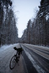 Fototapeta premium bike in the snow