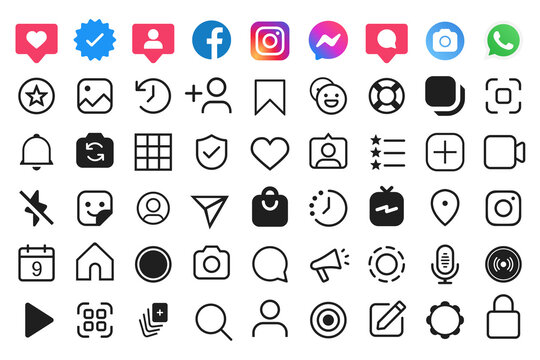 Set of Instagram icons for social media. Vector illustration